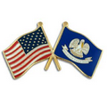 Louisiana & USA Flag Pin